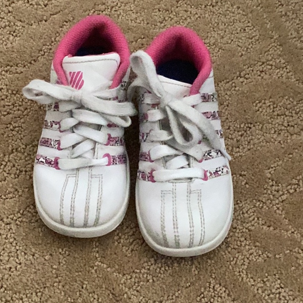Kswiss Girls Shoes Pink White Flowers Size 8.5